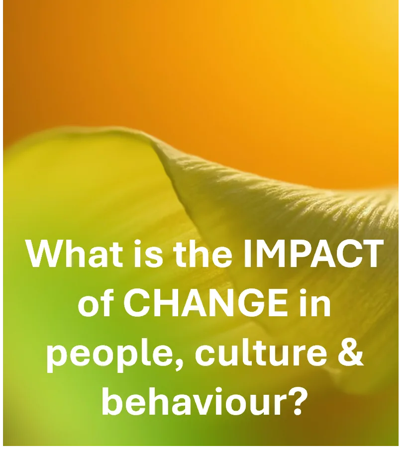 What is the impact of change in people, culture and behaviour?